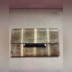 Pantera Black and Brown Vintage Cobra / Lizard Skin Clutch